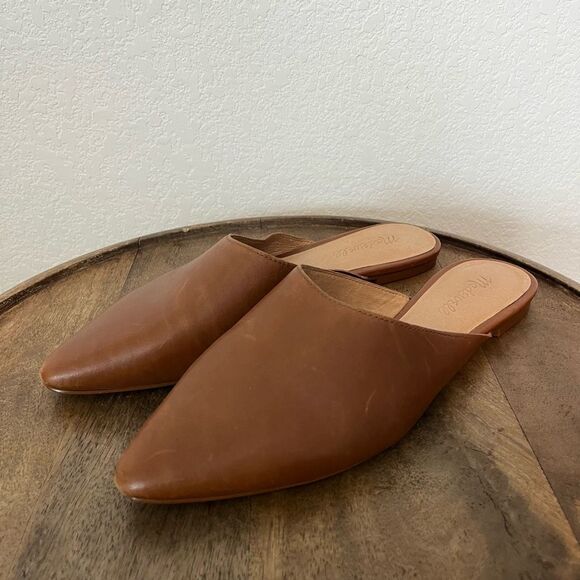 Madewell Shoes - Madewell English Saddle Brown Leather The Gemma Flat Mule Women's Size 8.5